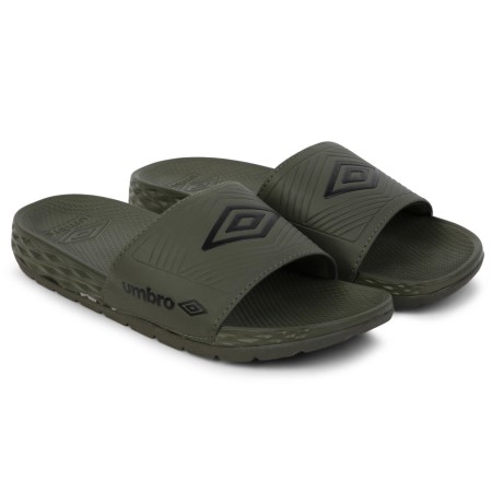 Olive / Black Men's Umbro Equipe Recovery Slides Sliders | CA-89584