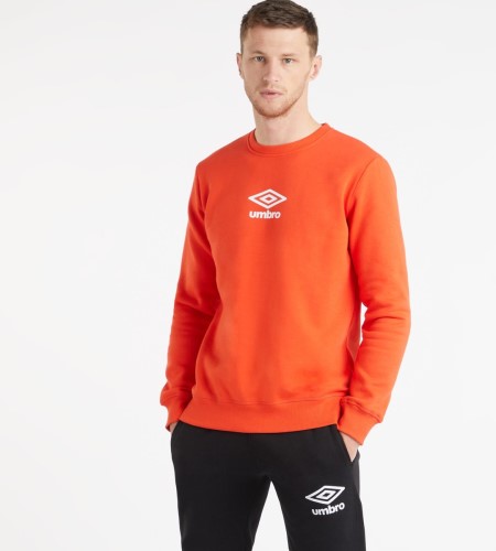 Orange / White Men's Umbro Active Style Emblem Sweat Sweatshirts | CA-22495