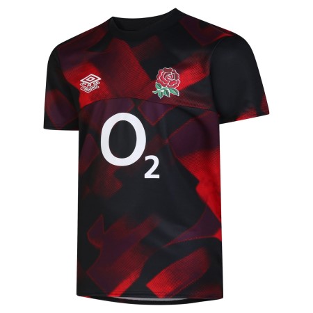 Red / Dark Purple / Black Umbro Teamwear - Umbro England Rugby Football 22/23 Warm Up Jersey Junior Jersey | CA-23884