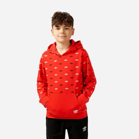 Red Kids' Umbro All Over Print Hoodie Hoodies | CA-77260