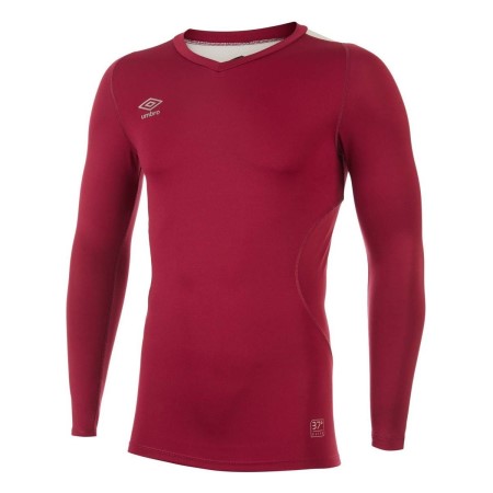 Red Men's Umbro Elite V Neck Baselayer LS Baselayers | CA-67239