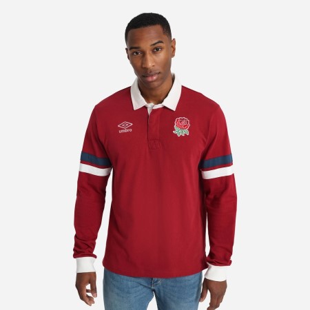 Red / White / Navy Umbro Teamwear - Umbro England Rugby Football Classic Rugby Jersey Jersey | CA-51967