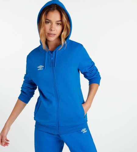 Royal / White Women's Umbro Club Leisure ZT Hoodie Hoodies | CA-54999