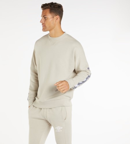 Silver Men's Umbro Taped Drop Shoulder Sweat Sweaters | CA-42859