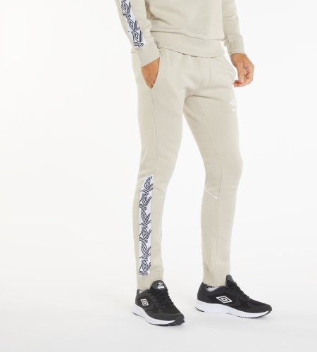 Silver Men's Umbro Taped Fleece Jogger Trousers | CA-90426