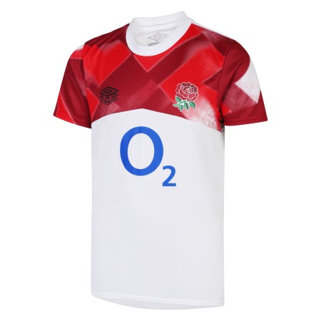 White / Red Umbro Teamwear - Umbro England Rugby Football 22/23 Warm Up Jersey Junior Jersey | CA-51535