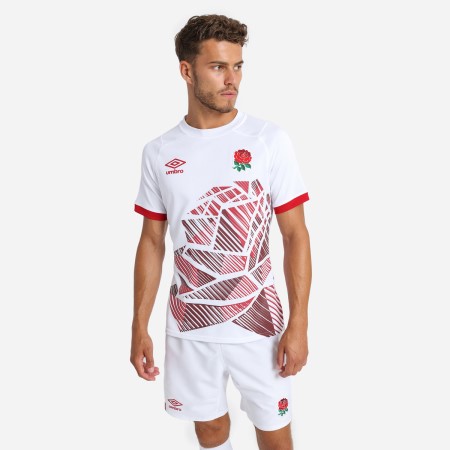 White / Red Umbro Teamwear - Umbro England Rugby Football 22/23 7S Home Replica Jersey Jersey | CA-70764