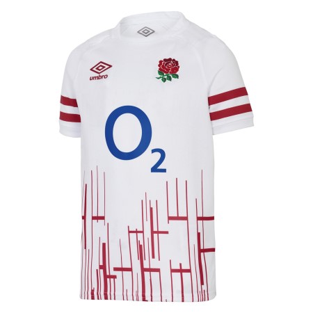 White / Red Umbro Teamwear - Umbro England Rugby Football 22/23 Home Pro Jersey Junior Jersey | CA-75277