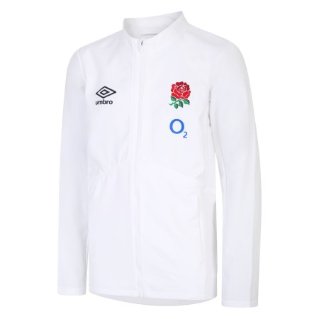 White Umbro Teamwear - Umbro England Rugby Football 22/23 Anthem Jacket Junior Jackets | CA-83536