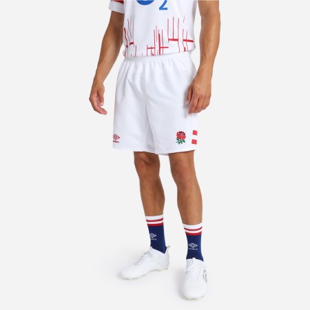 White Umbro Teamwear - Umbro England Rugby Football 22/23 Home Replica Short Shorts | CA-43468