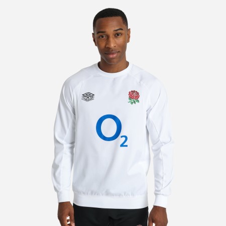 White Umbro Teamwear - Umbro England Rugby Football 22/23 Warm Up Drill Top Tops | CA-96038