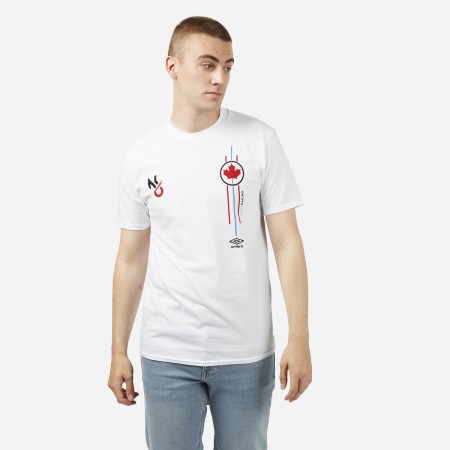 White Umbro Football Nicholas Latifi - Double Chest Call Out - Williams Racing Tee T Shirts | CA-59180