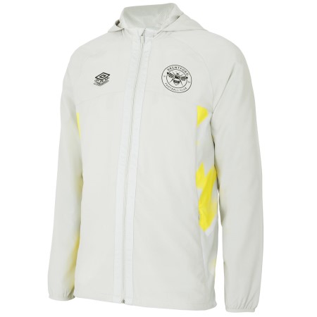 White / Yellow Umbro Football Brentford 22/23 Shower Jacket Football Jackets | CA-56884